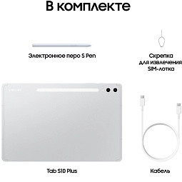 Samsung Galaxy Tab S10 Plus (SM-X820) 12 ГБ / 256 ГБ Wi-Fi Серебристый