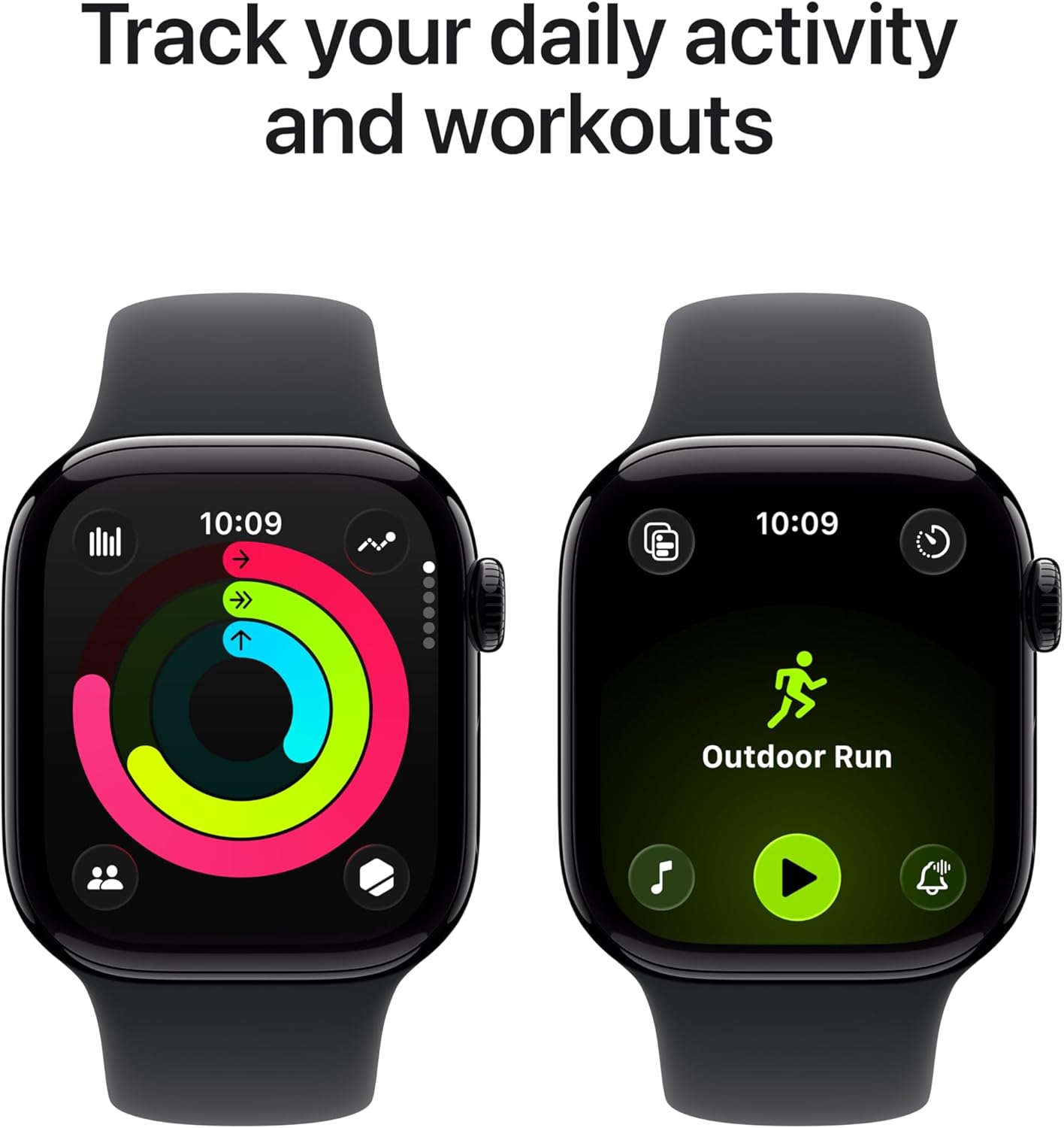 Apple Watch Series 11 GPS 42mm Jet Black Aluminium Case With Black Sport Band MEQT4 S/M