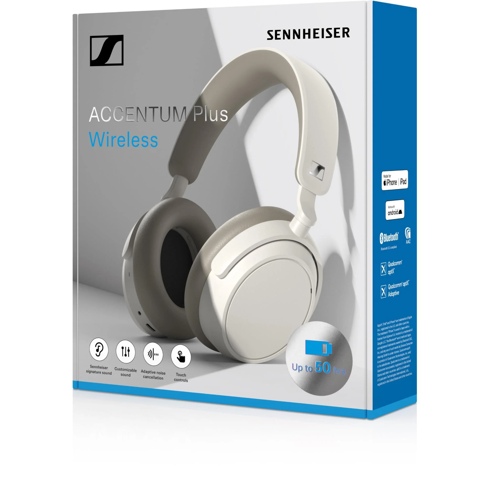 Беспроводная Bluetooth-гарнитура Sennheiser Accentum Plus, Белая (700177)