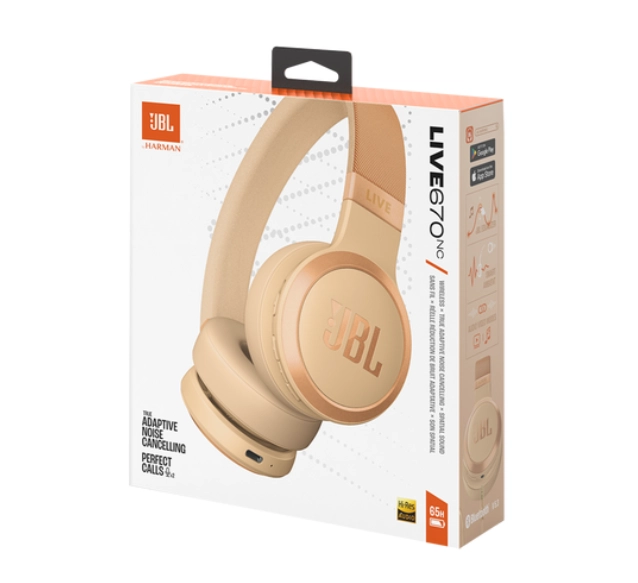 Беспроводные наушники JBL Live 670NC, Песочный
