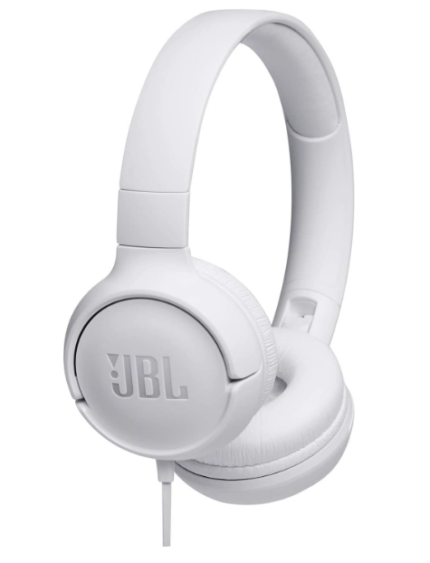JBL T500 Wired On-Ear Headphones,white