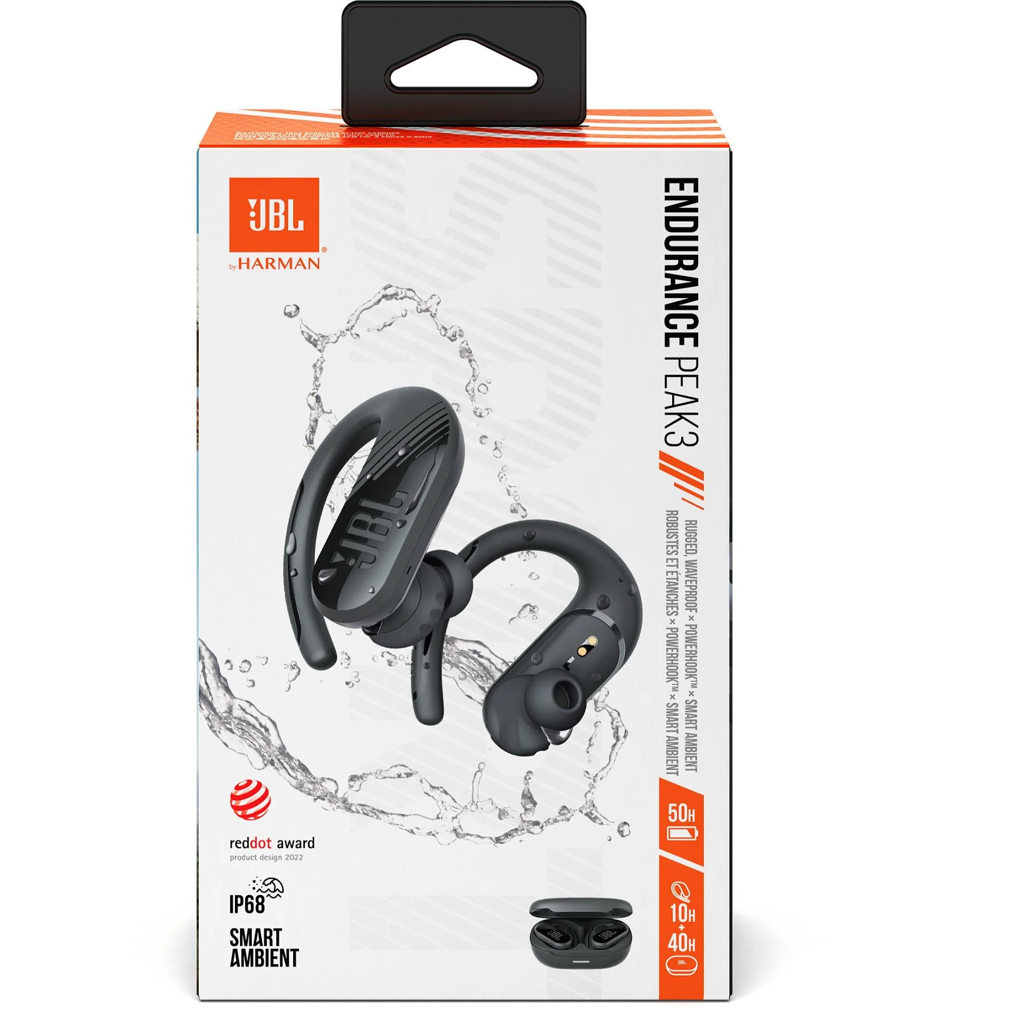 Беспроводные наушники JBL Endurance Peak 3, Чёрные (JBLENDURPEAK3BLK)