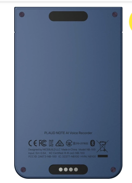 مسجل صوت محمول Plaud Note NB-100 باللون الأزرق الداكن