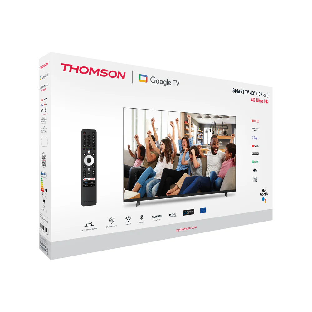 تلفزيون Thomson 43 بوصة UHD بأرجل جانبية
