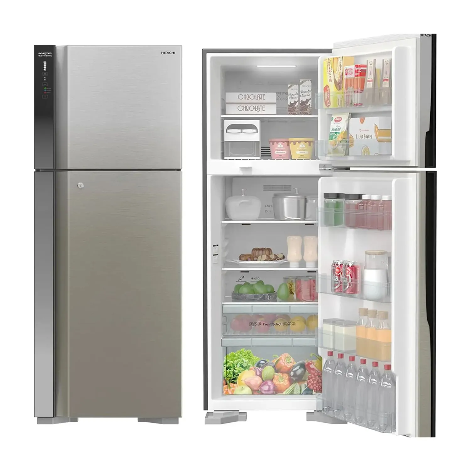 Hitachi French Door Refrigerator 710L Black Stainless (RV710PUK7KBSL)