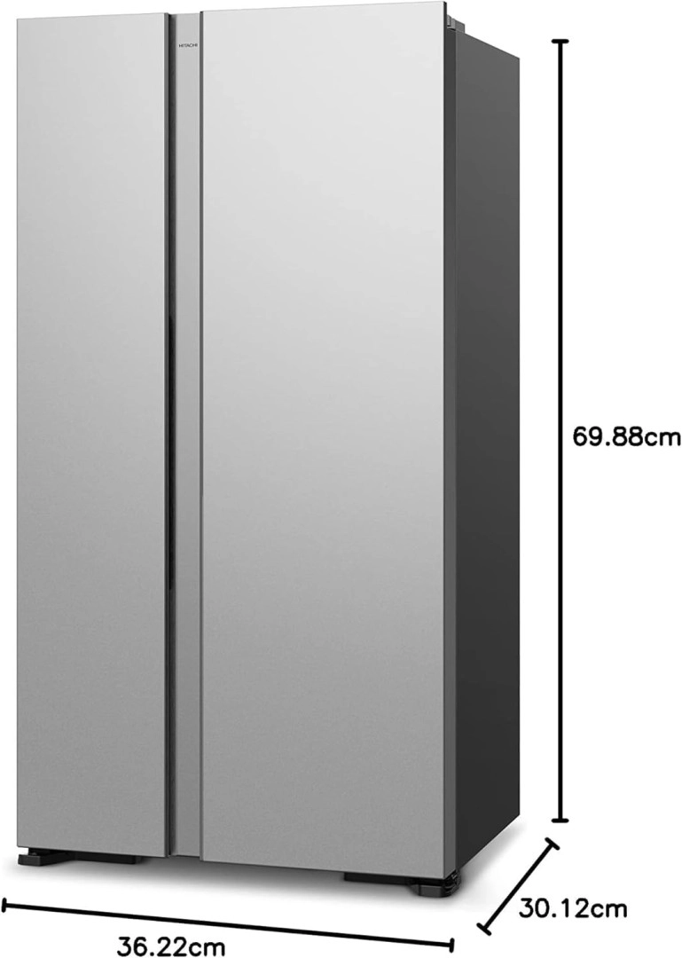 Hitachi Side-by-Side Refrigerator 700L Glass Silver (RSX700GPUK04GS)