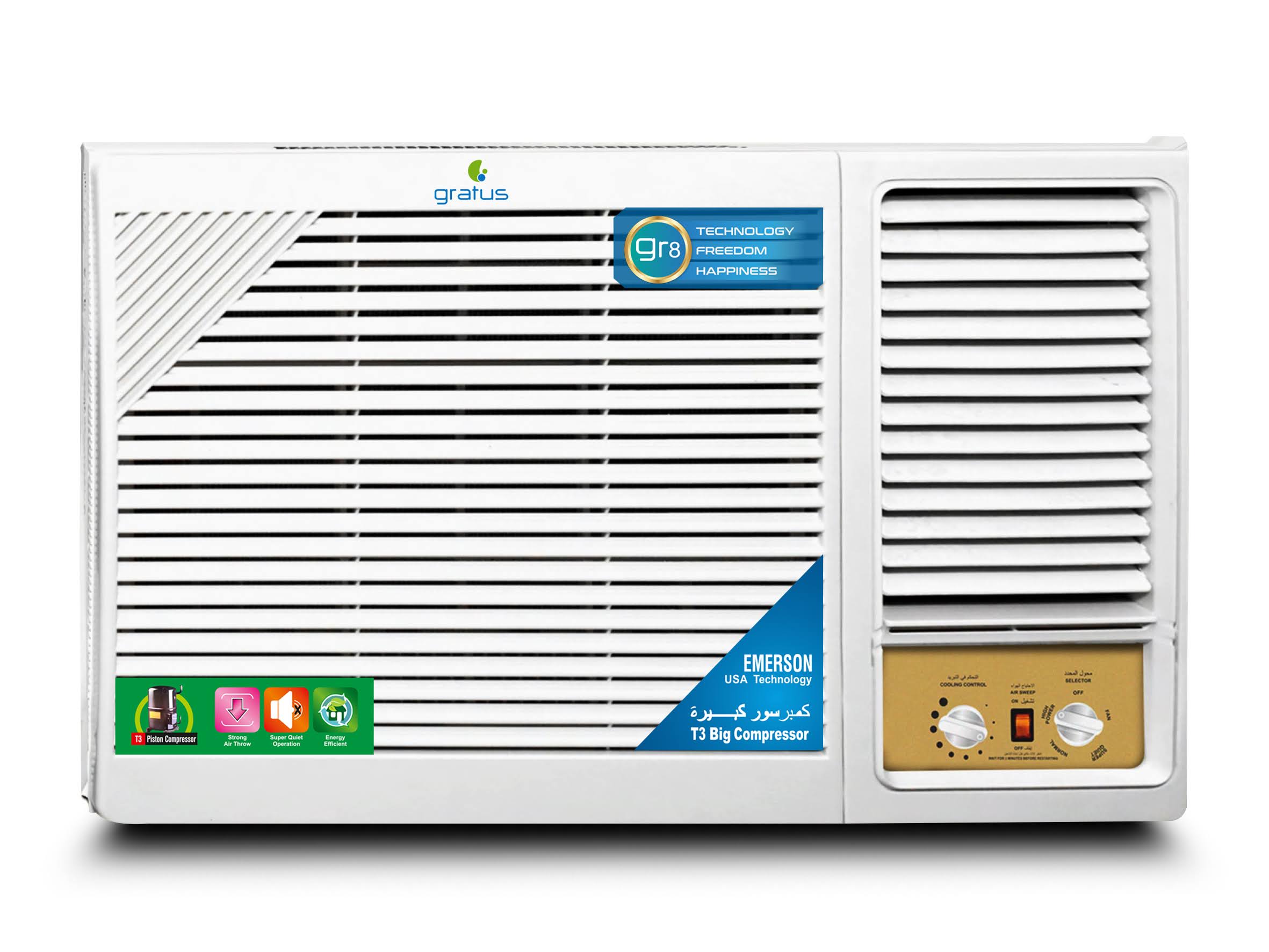 Gratus 18000 BTU Оконный кондиционер R22 GWACP18X2