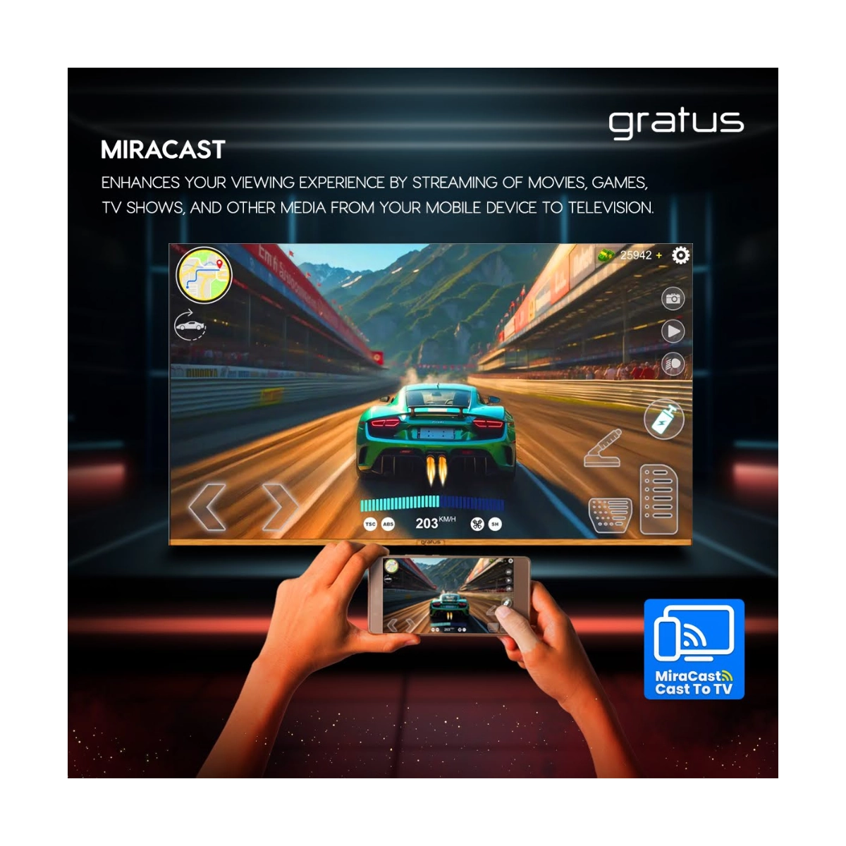 Gratus 70 inch 4K UHD WebOS Smart TV ThinQ AI Dolby Audio (LT70W4K23H)