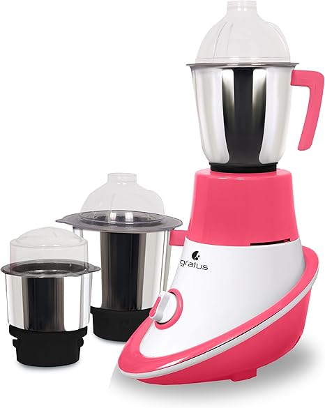 Gratus Mixer Grinder 600W with 3 Steel Jars Copper Motor (GMG6503TI)