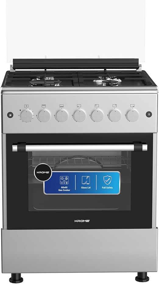 Krome Gas Cooker 60×60 4 Burner Cast Iron (KR-CR6061FE)