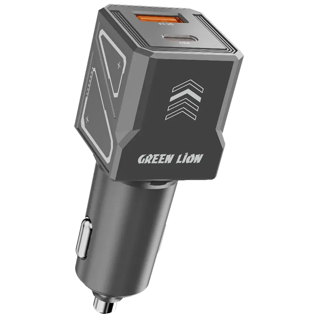 شاحن سيارة Green Lion Dual Volt 60W Type-C to Lightning 1M