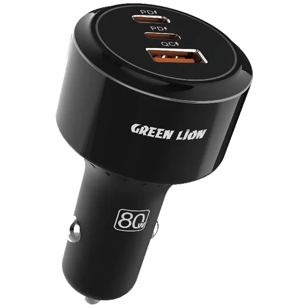 شاحن سيارة Green Lion Roadex Triple Port 80W Type-C to Lightning 1M