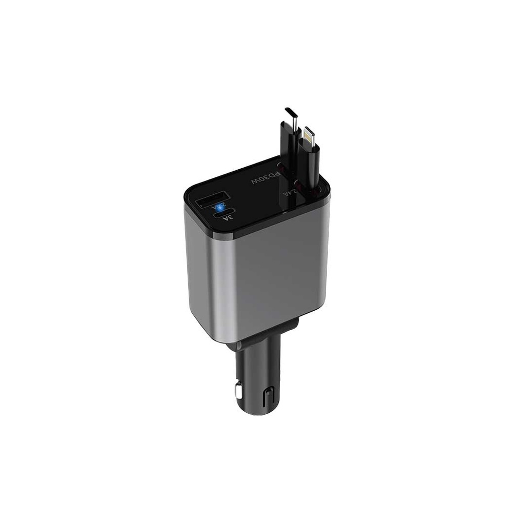 شاحن سيارة Green Lion Retractable 50W