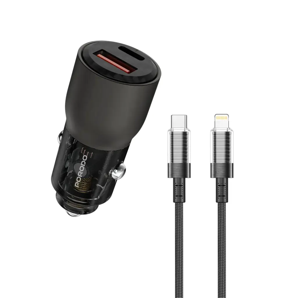 شاحن سيارة شفاف Porodo 95W Lightning