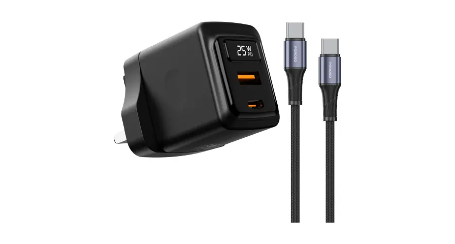 Porodo GaN 25W Dual USB-C Wall Charger