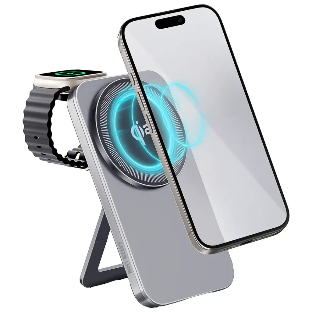 Green Lion Magstand Duo Qi2 شاحن لاسلكي 15W