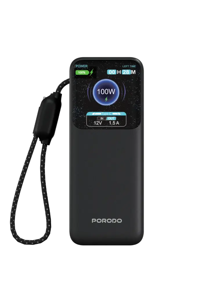 Porodo POLO 10000mAh Power Bank with Built-in USB-C Cables