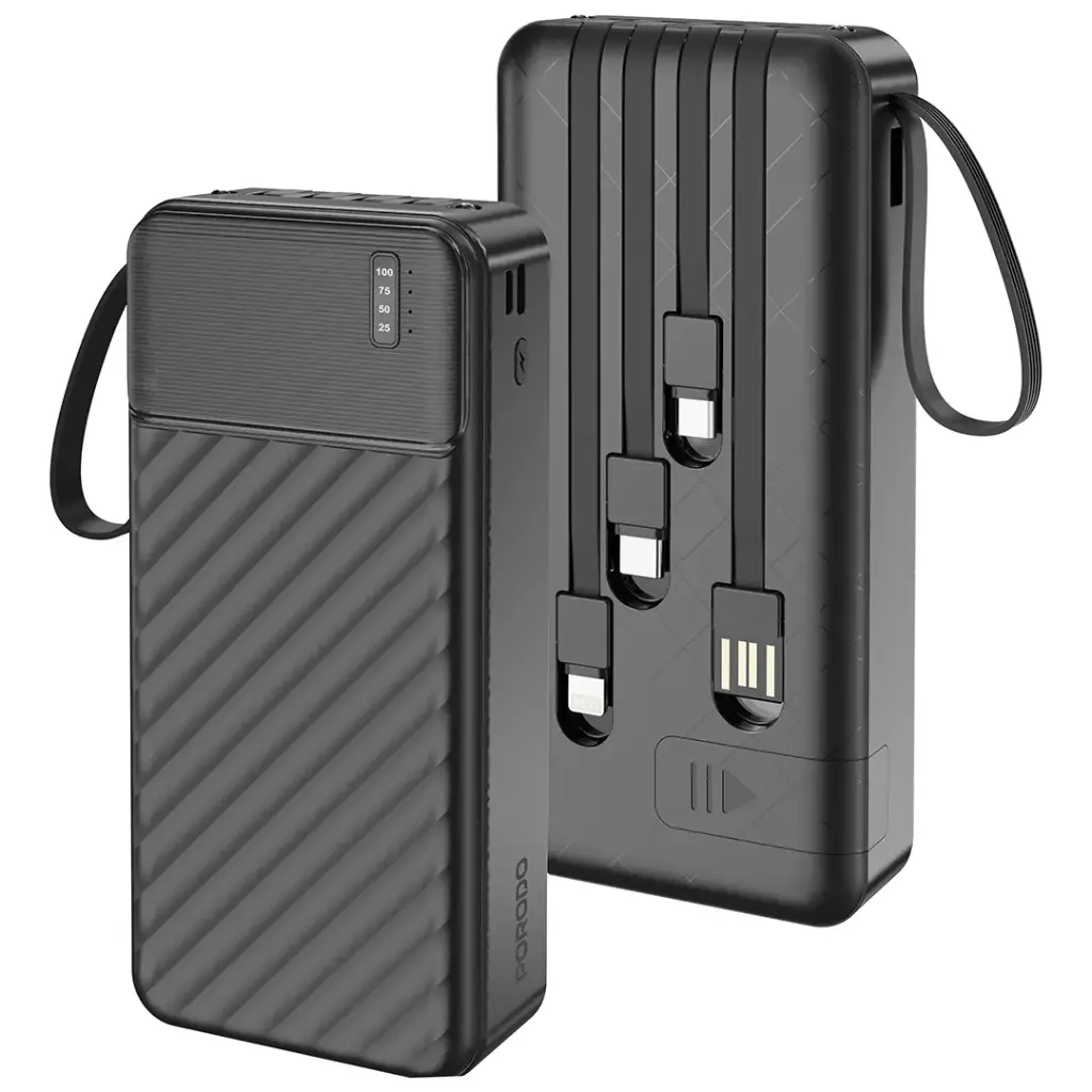 Porodo Piano 20000mAh Power Bank with Integrated Cables