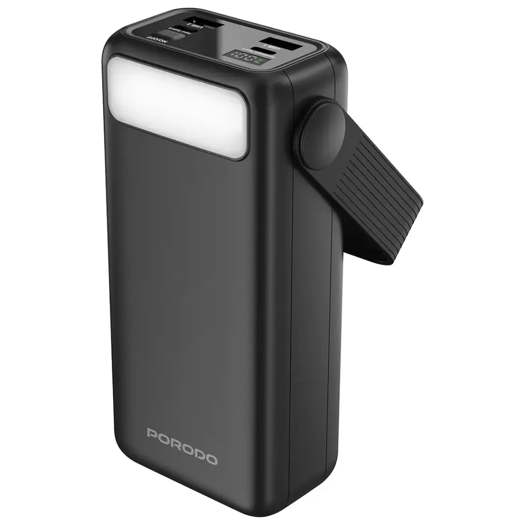 Porodo Lara 30000mAh Power Bank with Integrated Cables & Flashlight