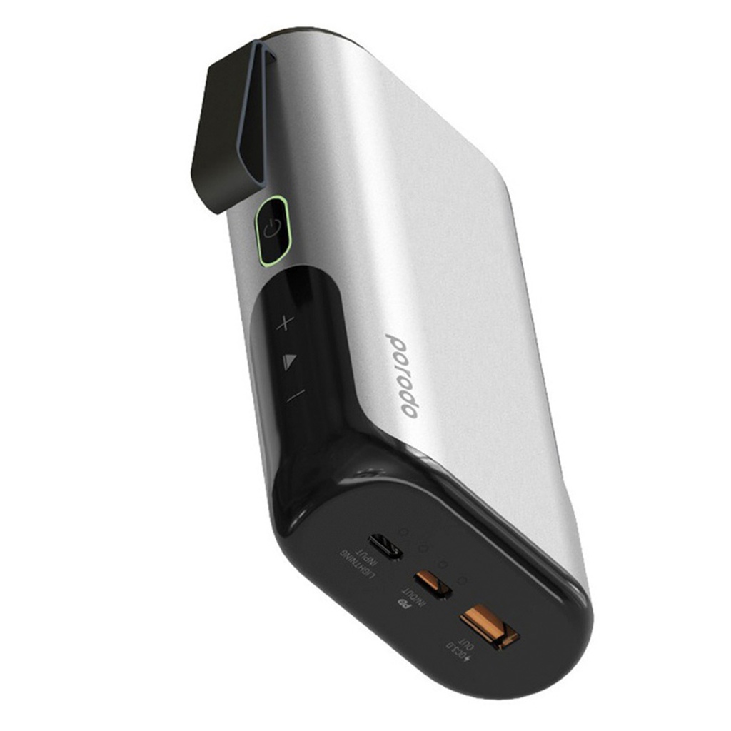 Porodo 3-in-1 10000mAh Power Bank Speaker with Built-in Phone Holder