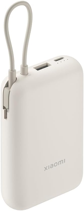 Xiaomi 10000mAh Power Bank with Integrated Cable Tan