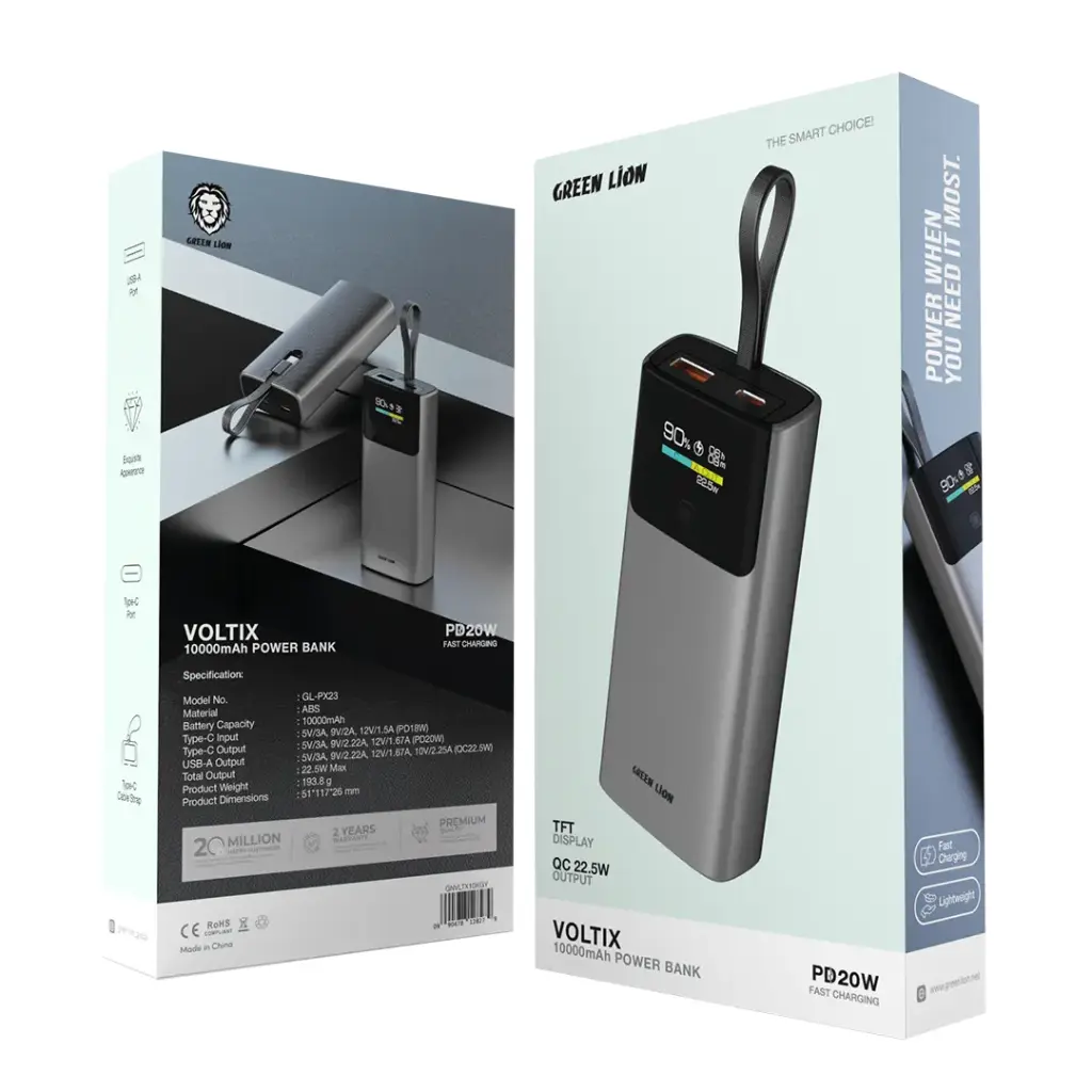 Green Lion Voltix Power Bank 10000mAh PD 20W