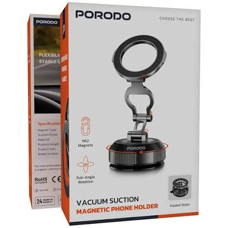 Porodo حامل هاتف مغناطيسي بالشفط الفراغي