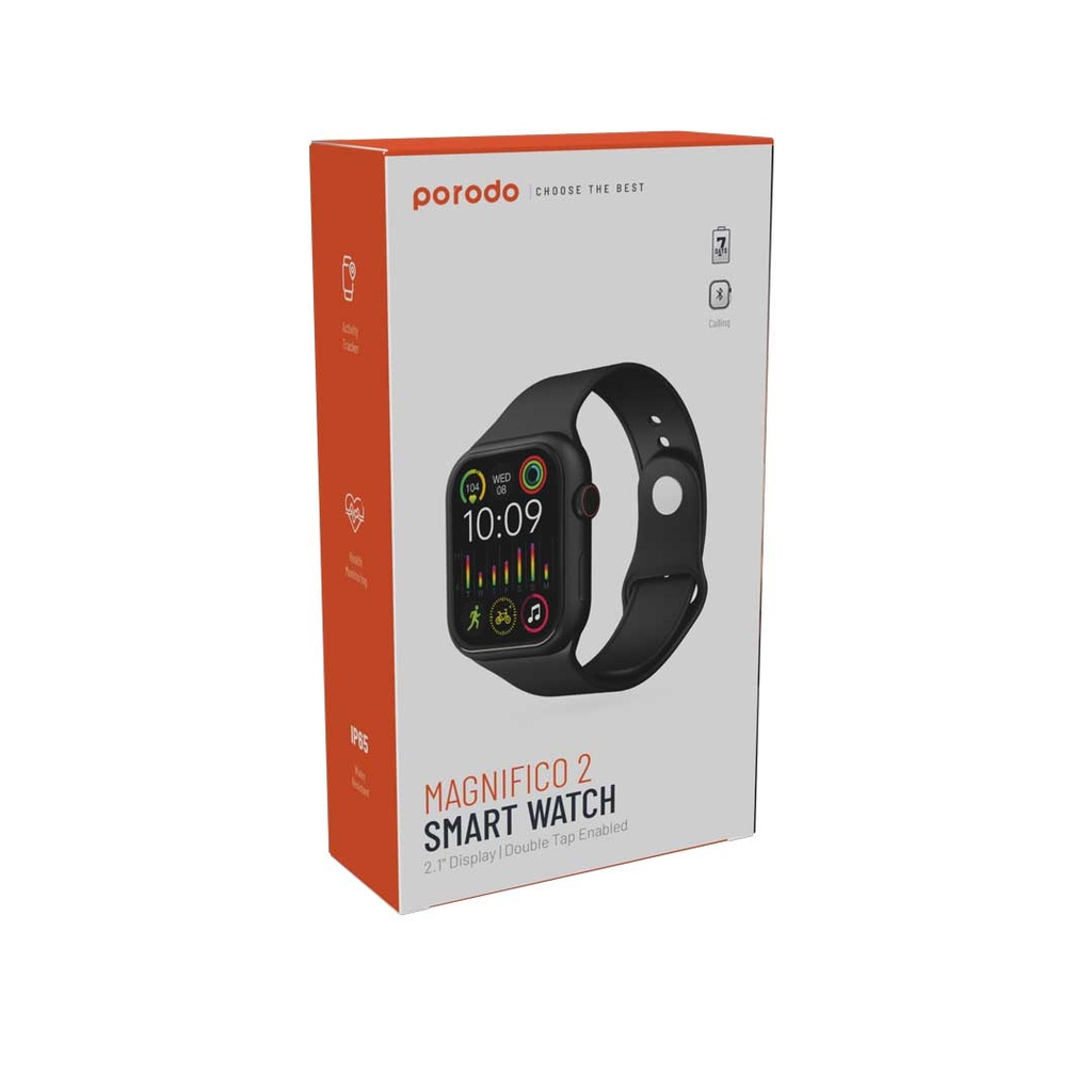 Porodo Magnifico 2 Smart Watch 2.1 Inch Display Double Tap Enabled