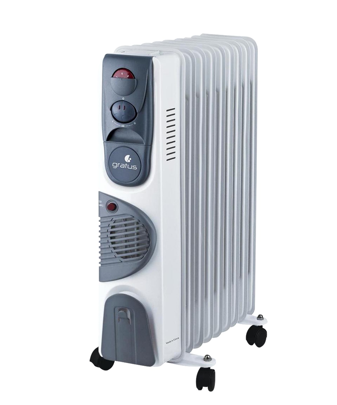 Масляный обогреватель Gratus 9 секций 2400W Turbo Fan термостат (GHT924ATB)