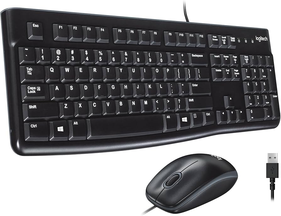 لوجيتك MK120 طقم كيبورد وماوس USB أسود