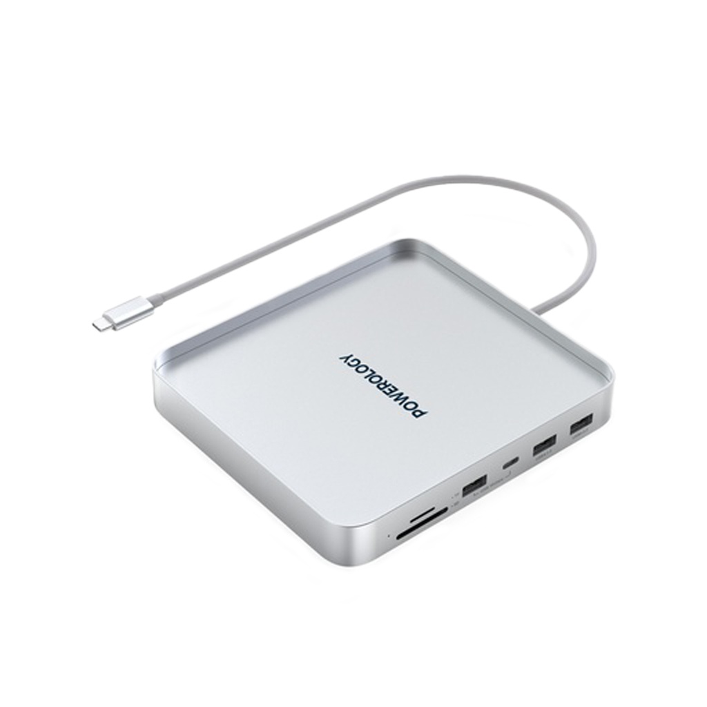 محول وحامل Powerology USB-C متوافق مع iMac 24 بوصة مع حافظة SSD